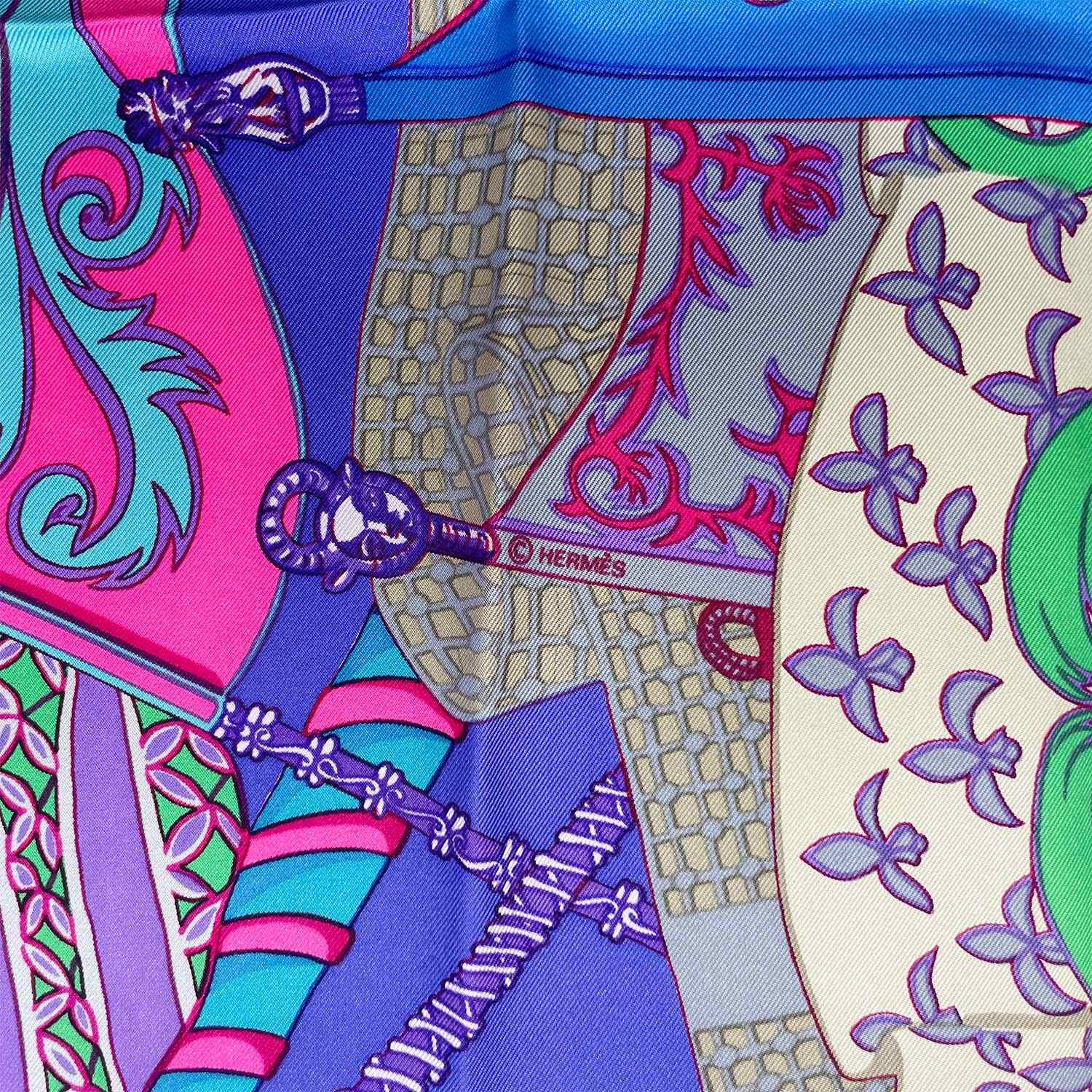 HERMES エルメス カレ90 スカーフ Etendards et bonnieres 旗 シルク ピンク