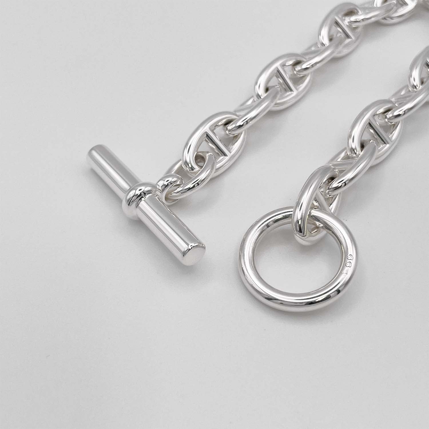 HERMES エルメス ブレスレット 内径20cm シェーヌダンクルGM 13コマ SV925 78.8g