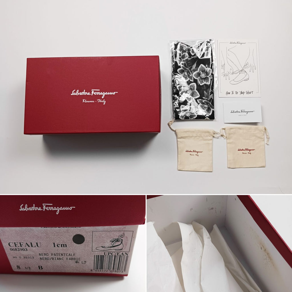 Salvatore Ferragamo フェラガモ アンクルストラップ バレエシューズ 8.5 B
