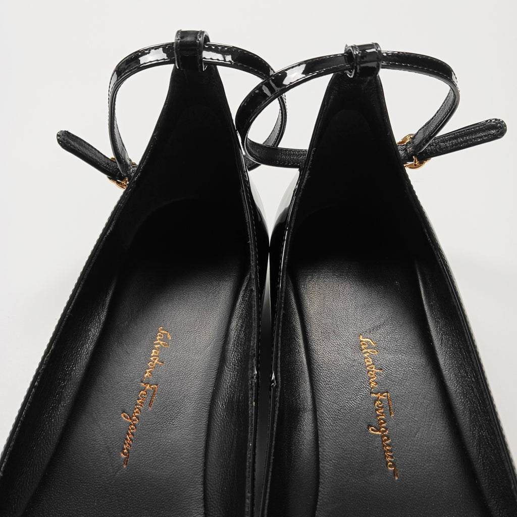 Salvatore Ferragamo フェラガモ アンクルストラップ バレエシューズ 8.5 B