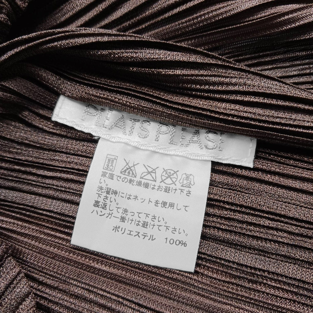 ISSEY MIYAKE PLEATS PLEASE カーディガン ボレロ 日本製 ブラウン