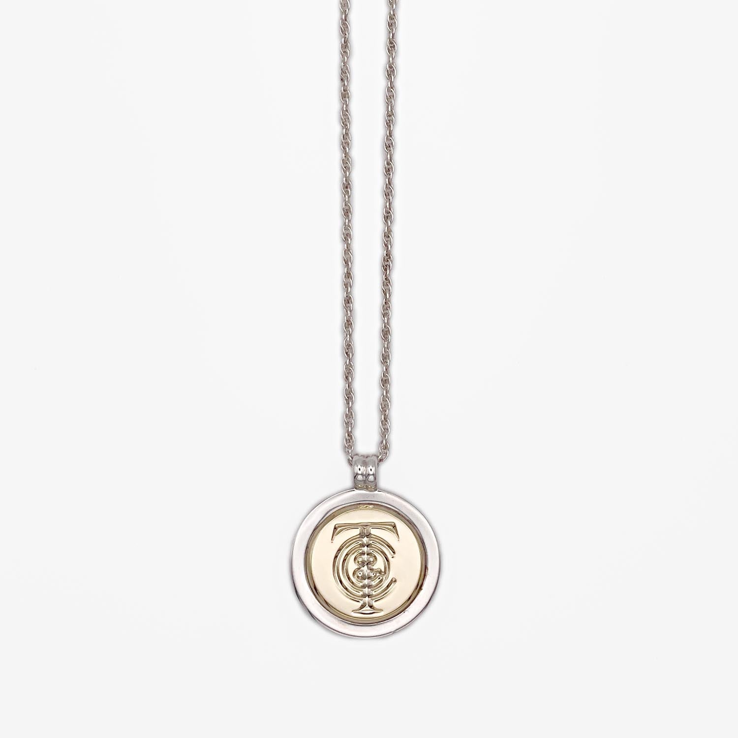 Tiffany&Co. T&Cコイン コンビ ネックレス SV925 18KT.ON