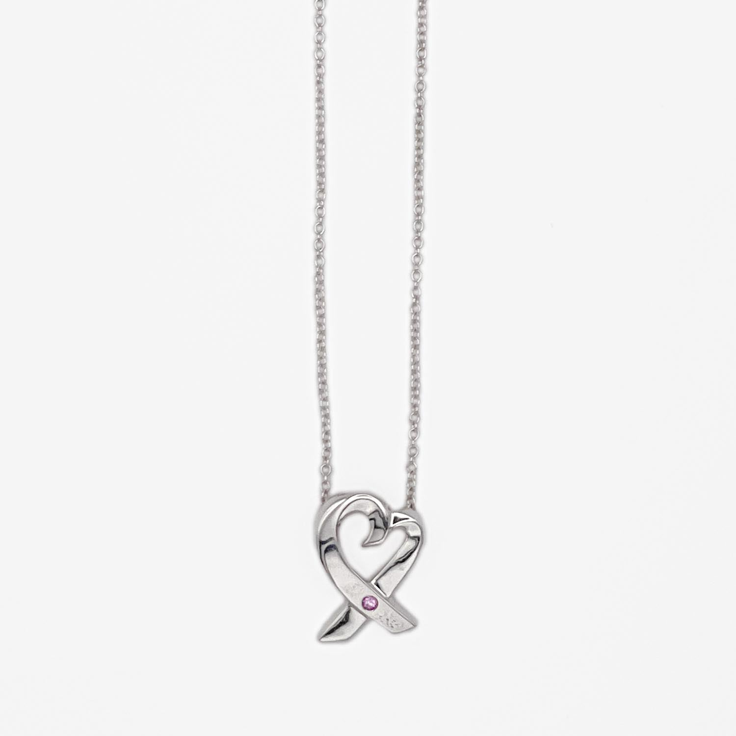 Tiffany＆Co. ティファニー ラビングハート ピンクサファイア 1P ネックレス SV925