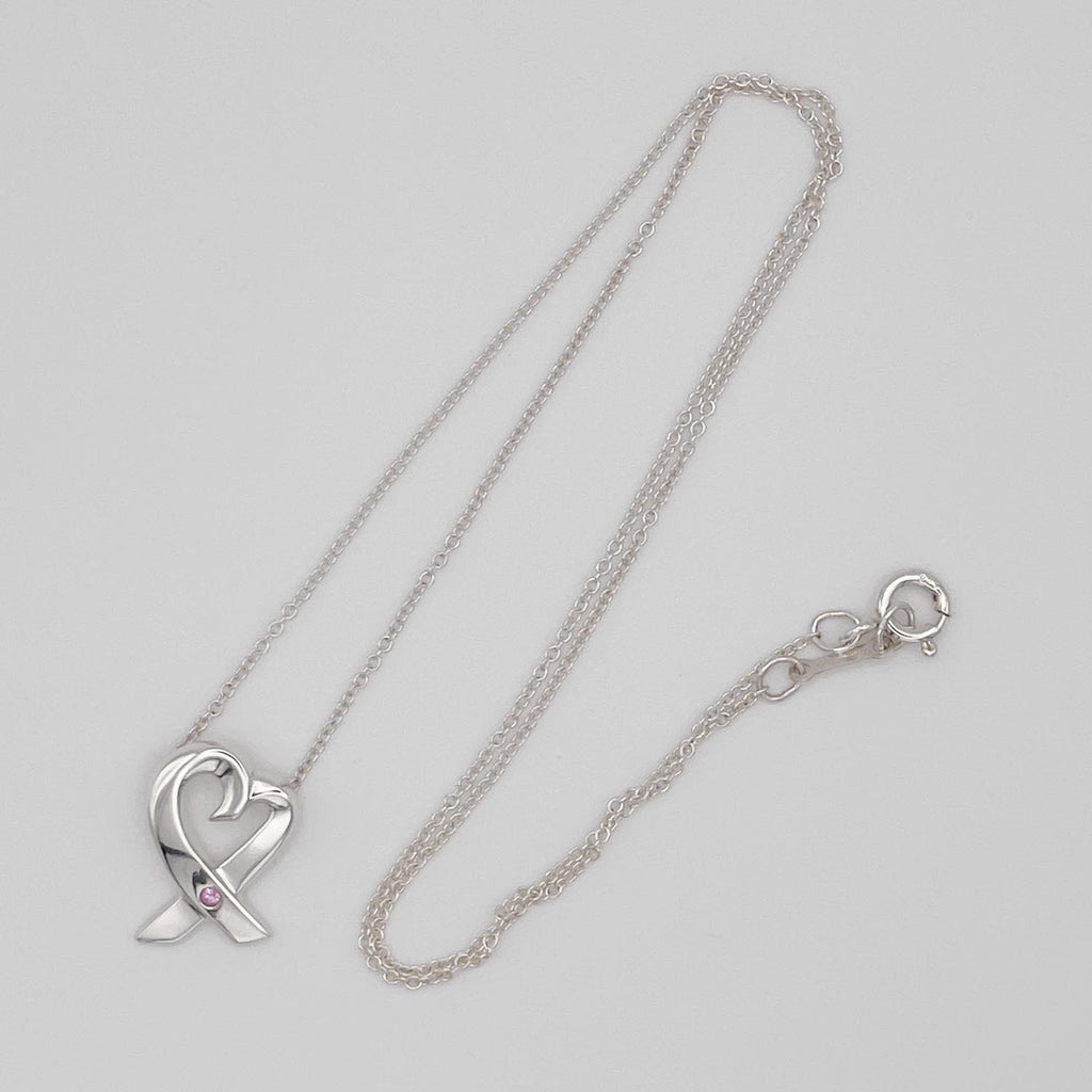 Tiffany＆Co. ティファニー ラビングハート ピンクサファイア 1P ネックレス SV925