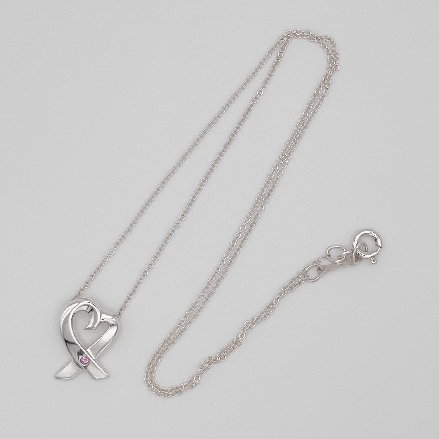 Tiffany＆Co. ティファニー ラビングハート ピンクサファイア 1P ネックレス SV925