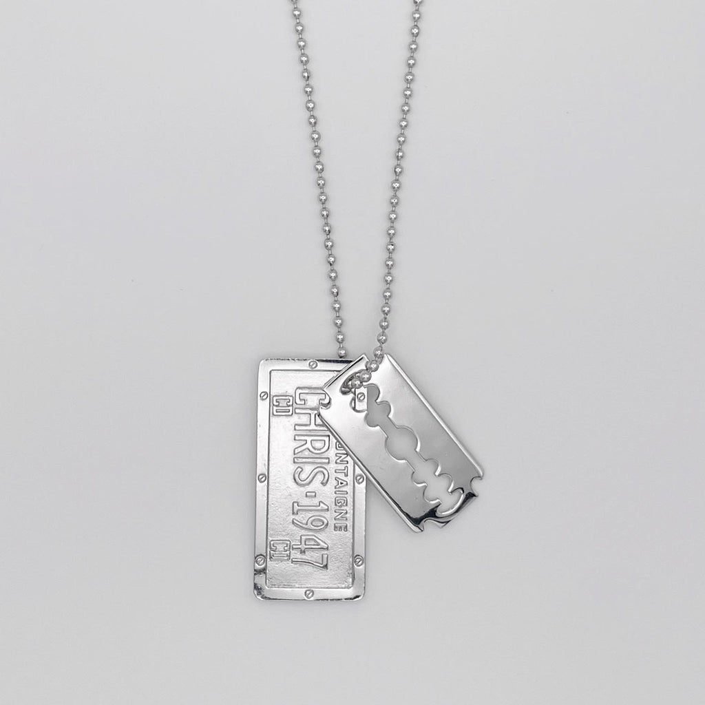 Dior ディオール プレート カミソリ ネックレス シルバー ヴィンテージ
