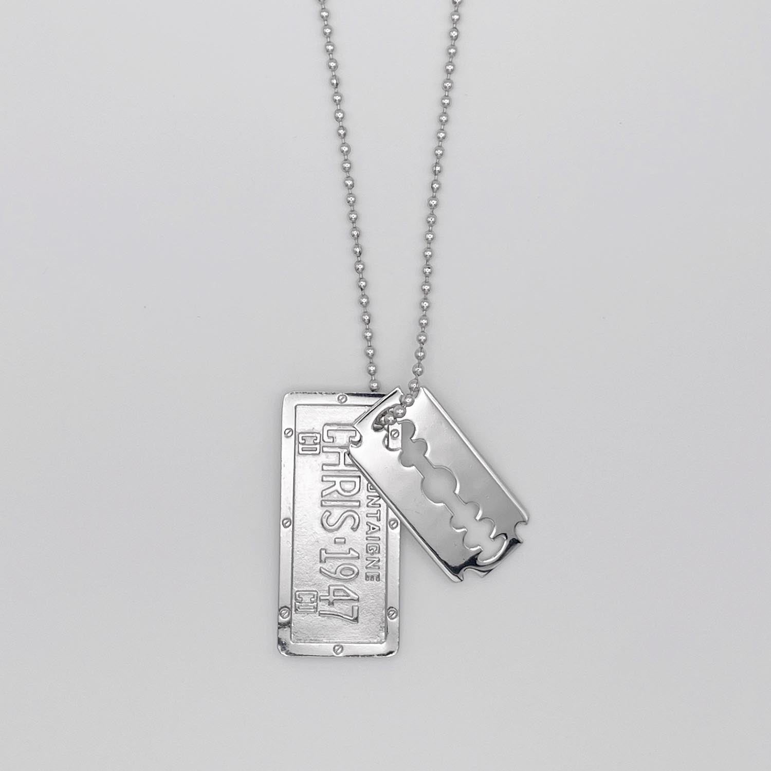 Dior ディオール プレート カミソリ ネックレス シルバー ヴィンテージ