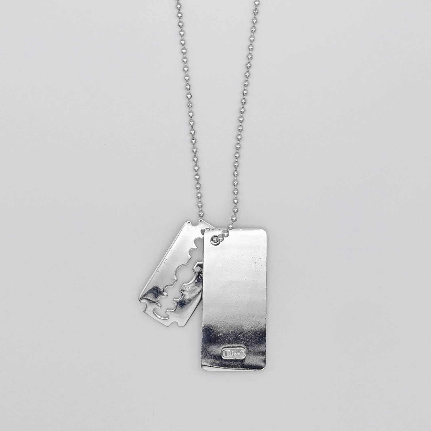 Dior ディオール プレート カミソリ ネックレス シルバー ヴィンテージ