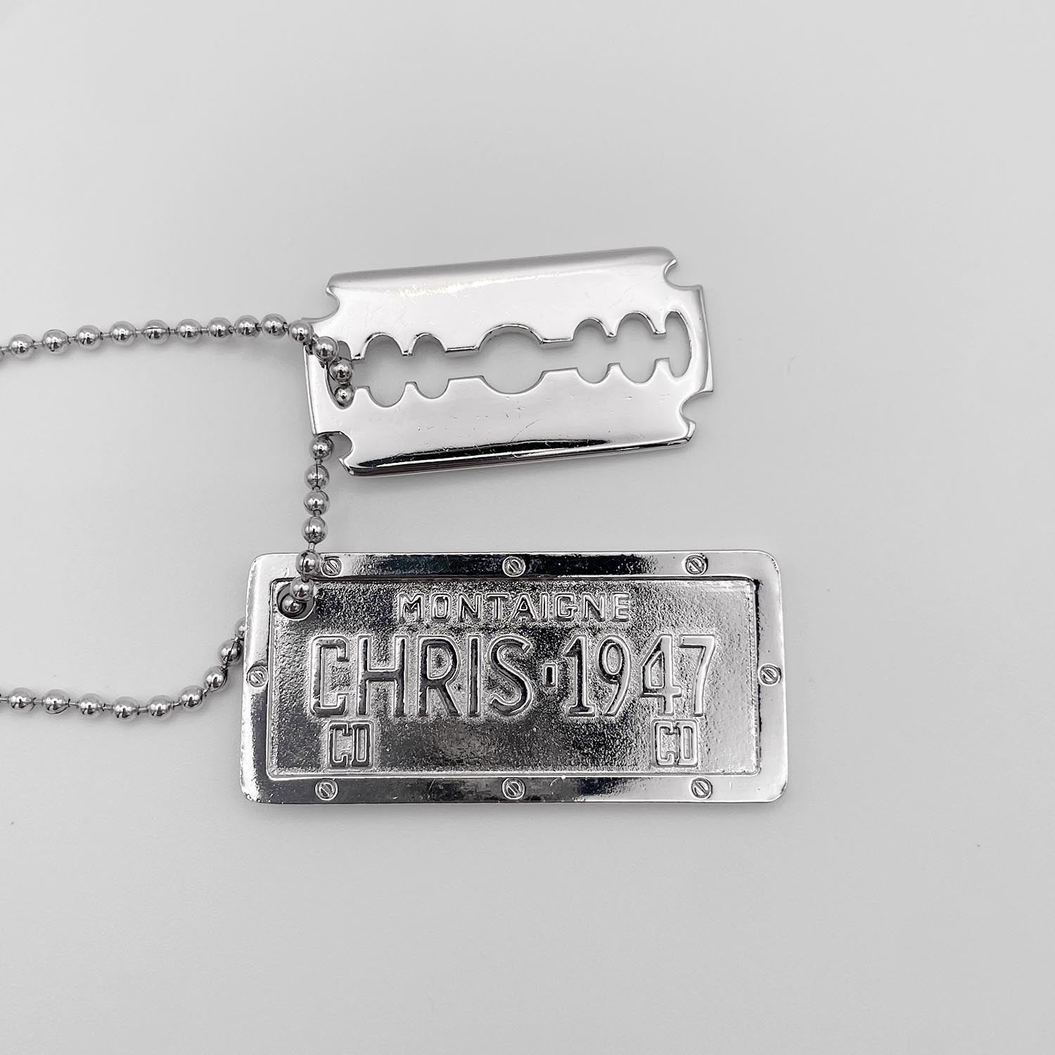Dior ディオール プレート カミソリ ネックレス シルバー ヴィンテージ