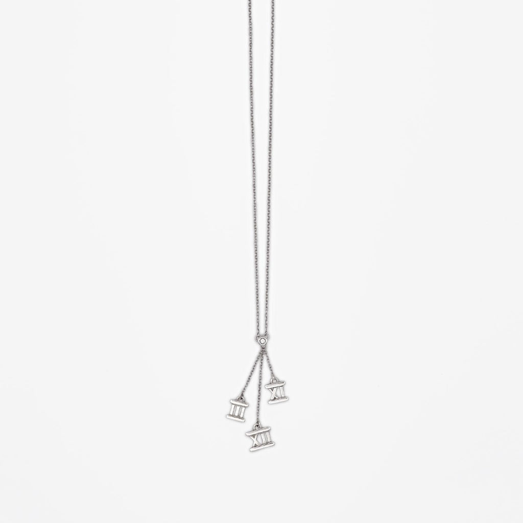Tiffany&Co. 925 ティファニー アトラス 3シンボル 1Pダイヤ ネックレス