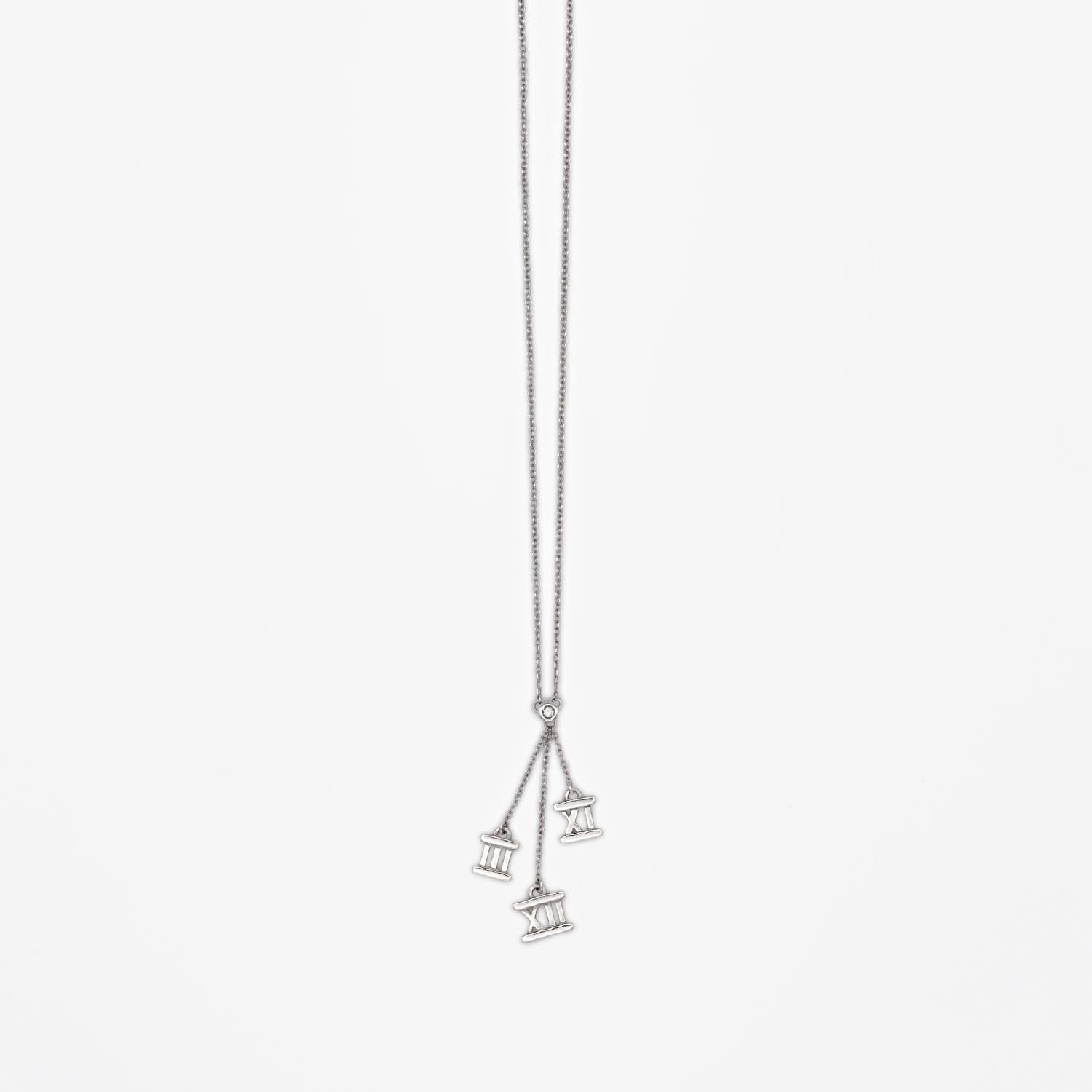 Tiffany&Co. 925 ティファニー アトラス 3シンボル 1Pダイヤ ネックレス