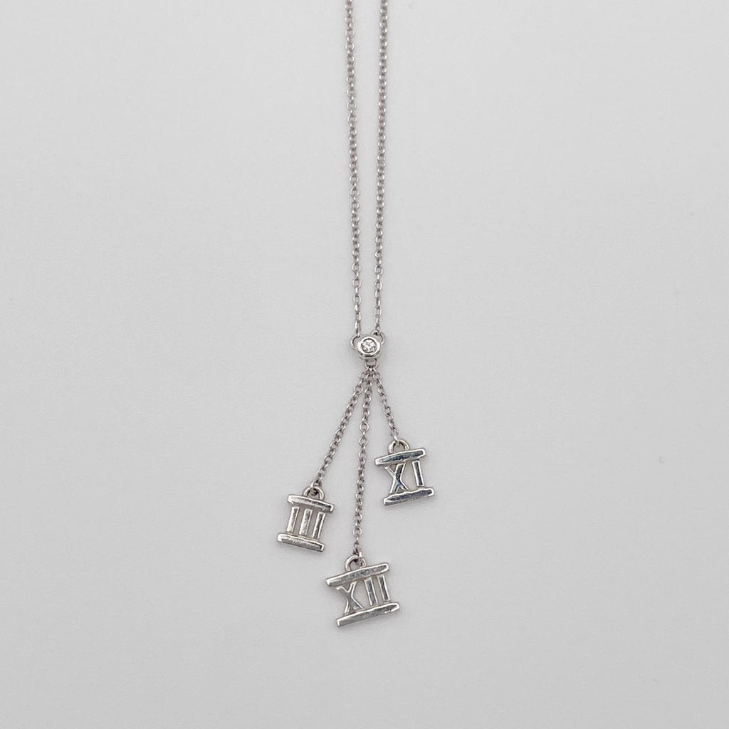 Tiffany&Co. 925 ティファニー アトラス 3シンボル 1Pダイヤ ネックレス