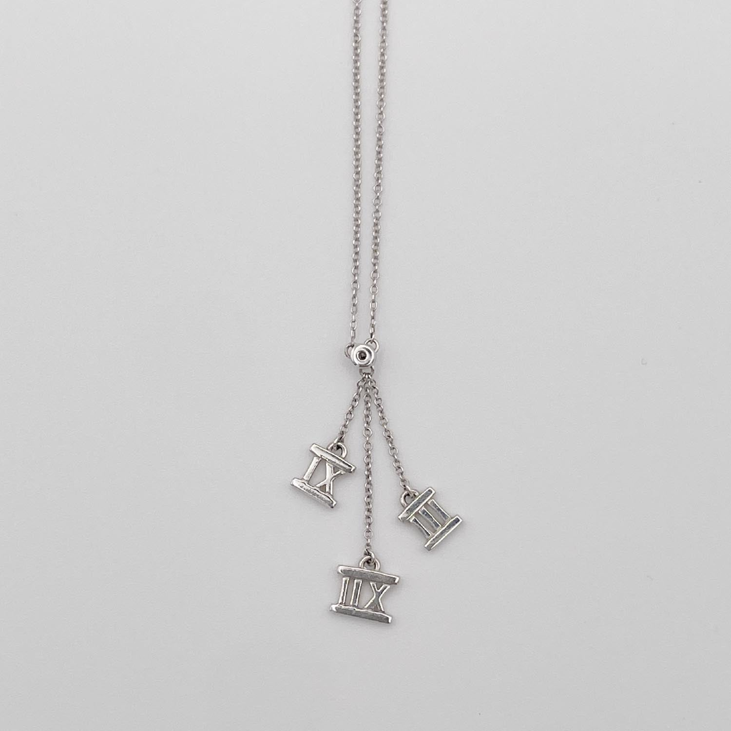 Tiffany&Co. 925 ティファニー アトラス 3シンボル 1Pダイヤ ネックレス