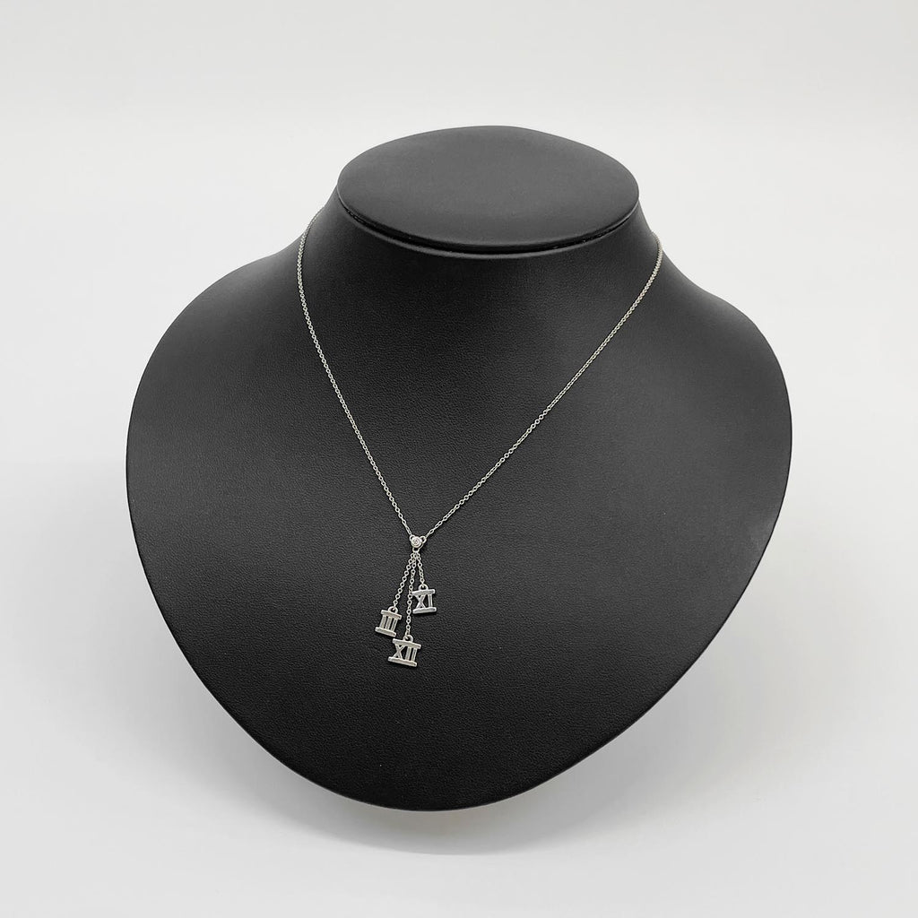 Tiffany&Co. 925 ティファニー アトラス 3シンボル 1Pダイヤ ネックレス