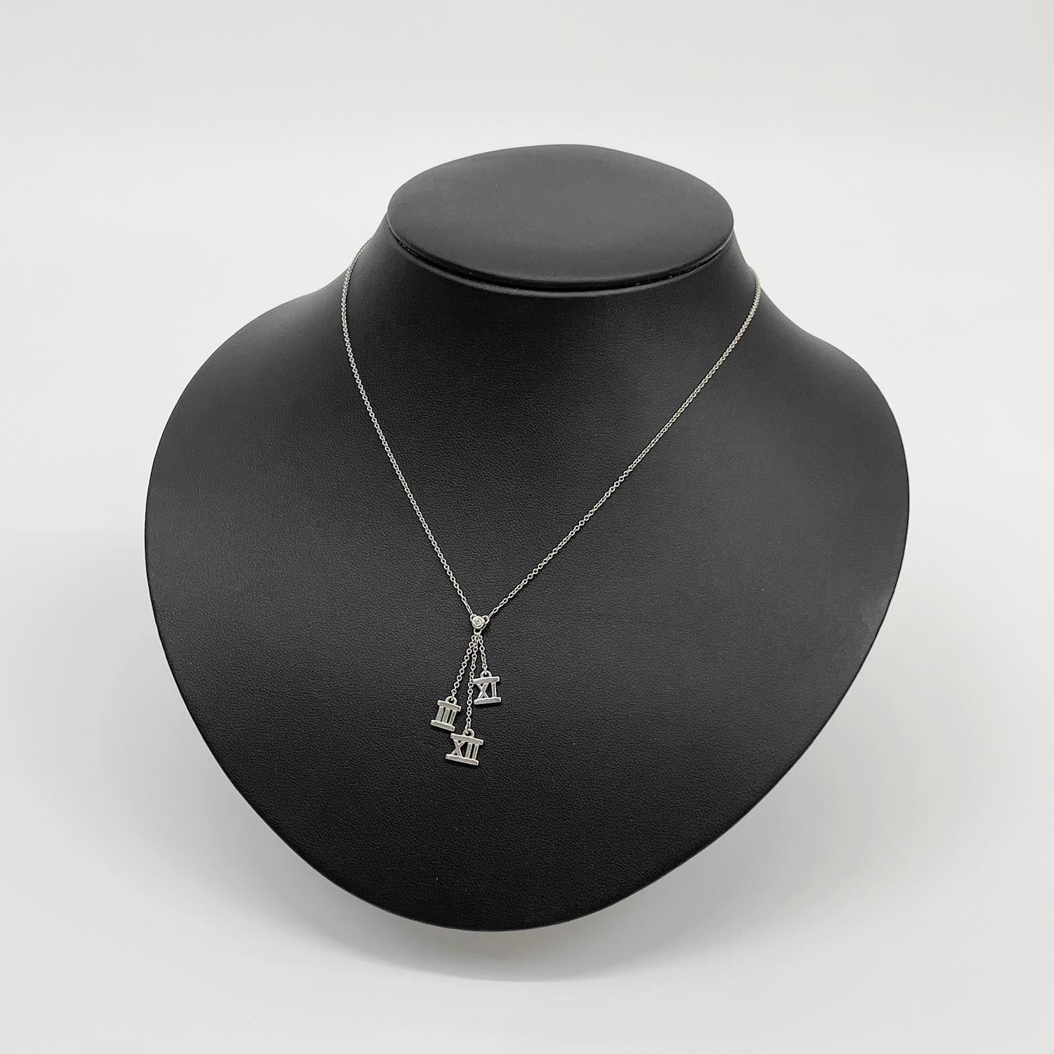 Tiffany&Co. 925 ティファニー アトラス 3シンボル 1Pダイヤ ネックレス