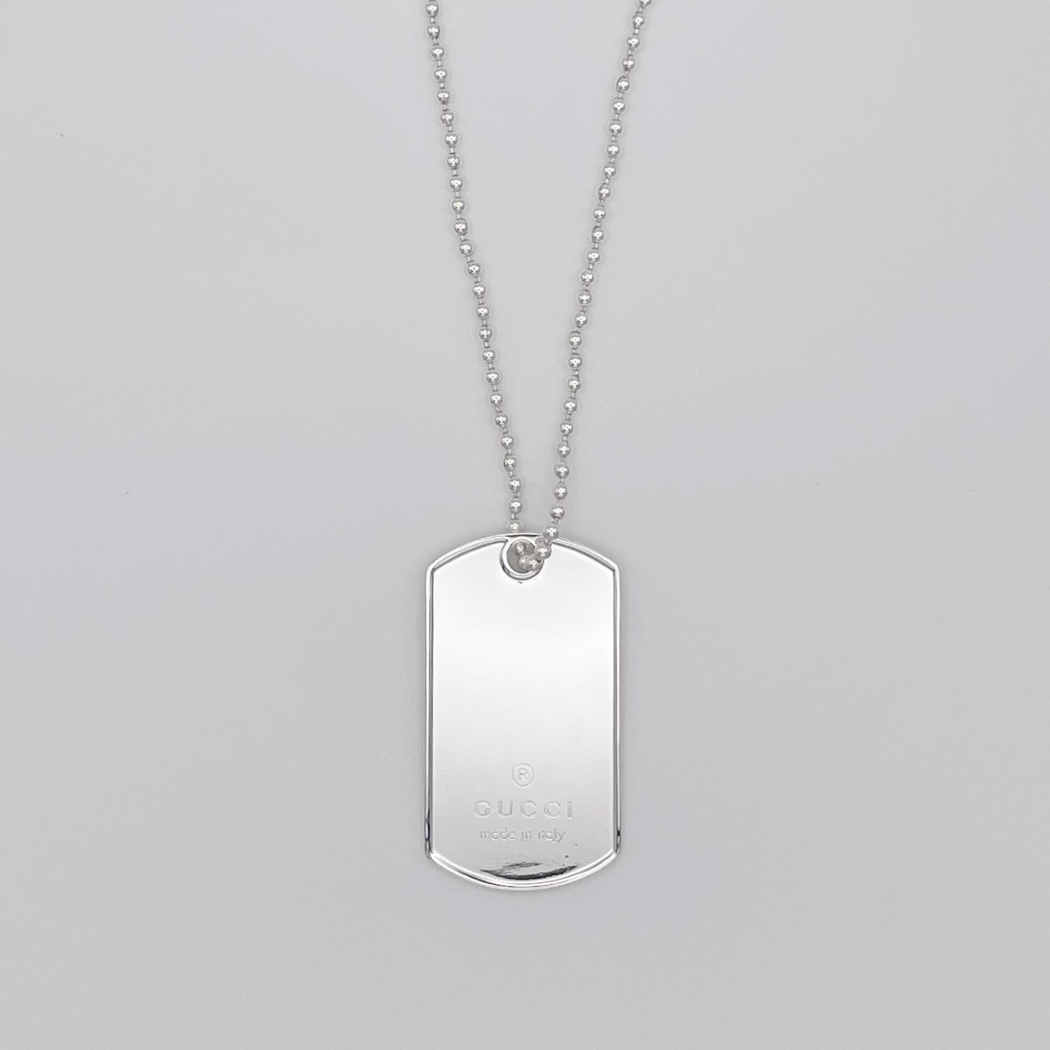 GUCCI グッチ ドッグタグ プレート ネックレス SV925 ペンダント
