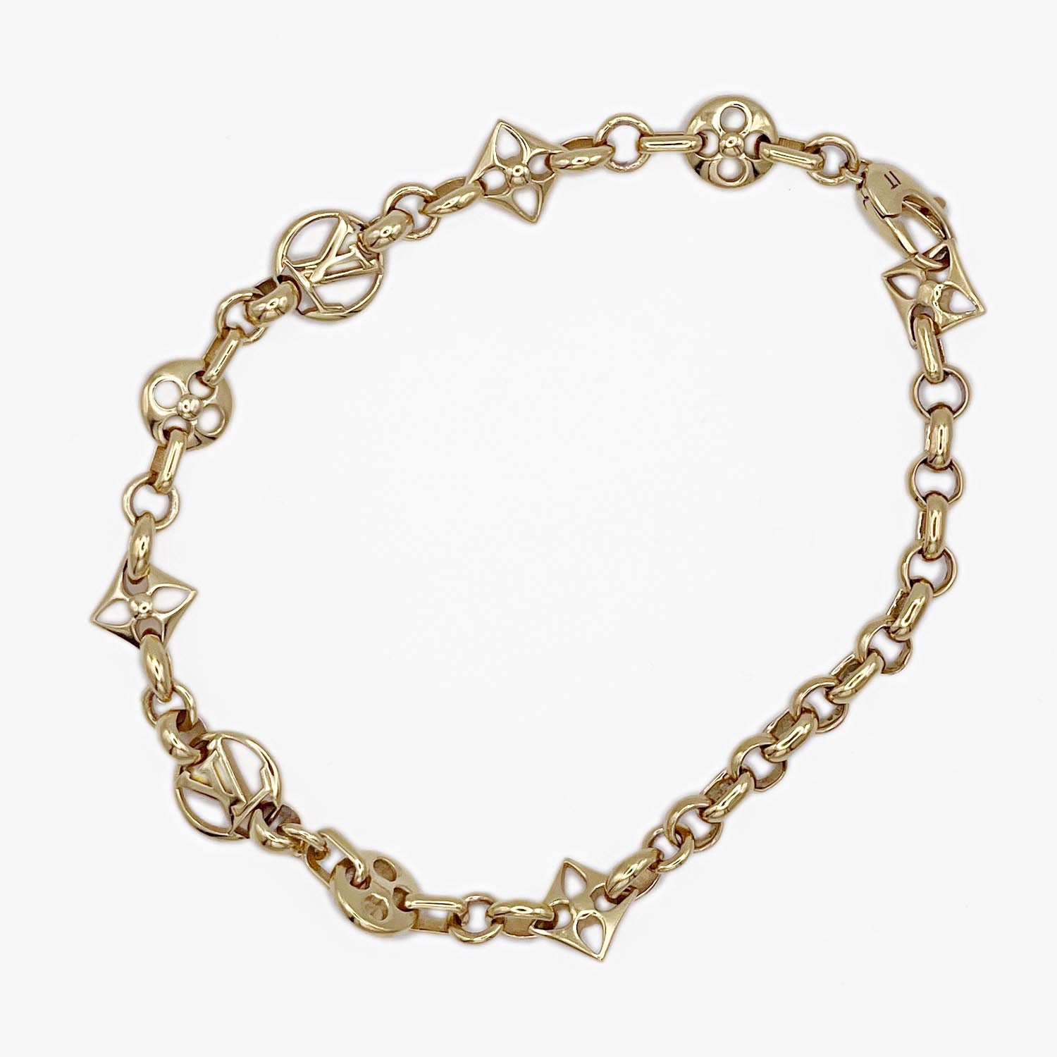 LOUIS VUITTON ヴィトン コリエクレイジー インロック M69621 ゴールド 13.9g ブレス