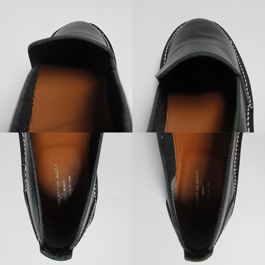 COMME des GARCONS オム レザー スリッポン フラットシューズ 26cm