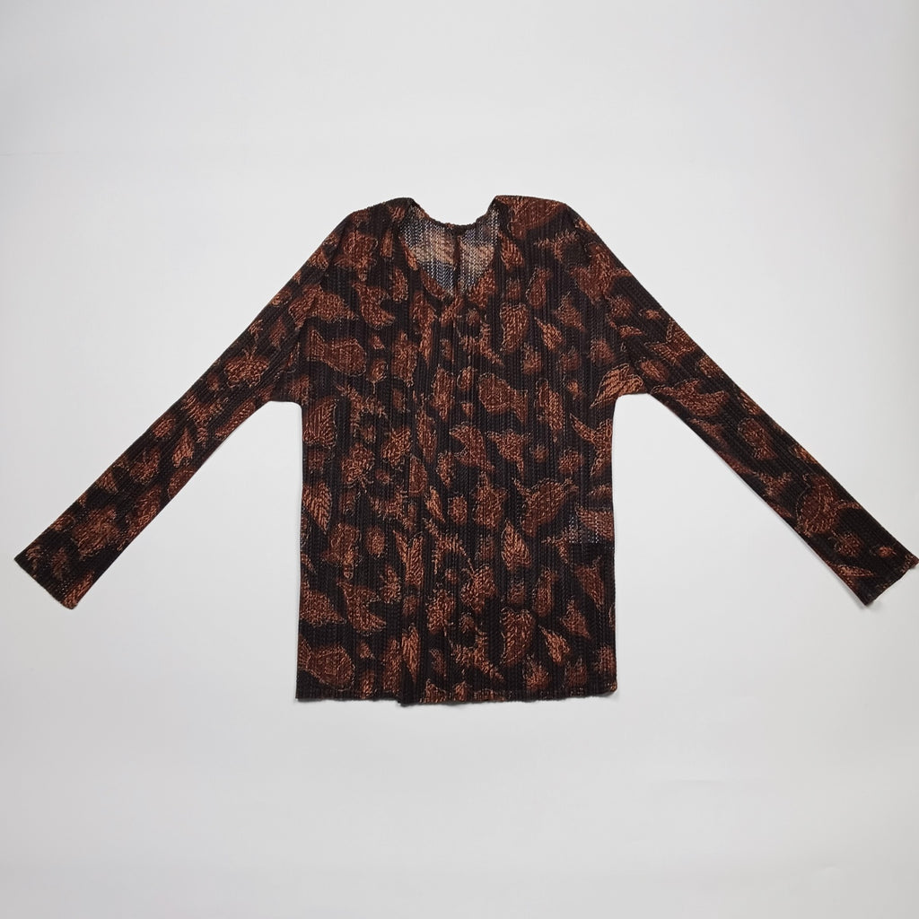 ISSEY MIYAKE PLEATS PLEASE プリーズプリーズ 総柄 カーディガン L３