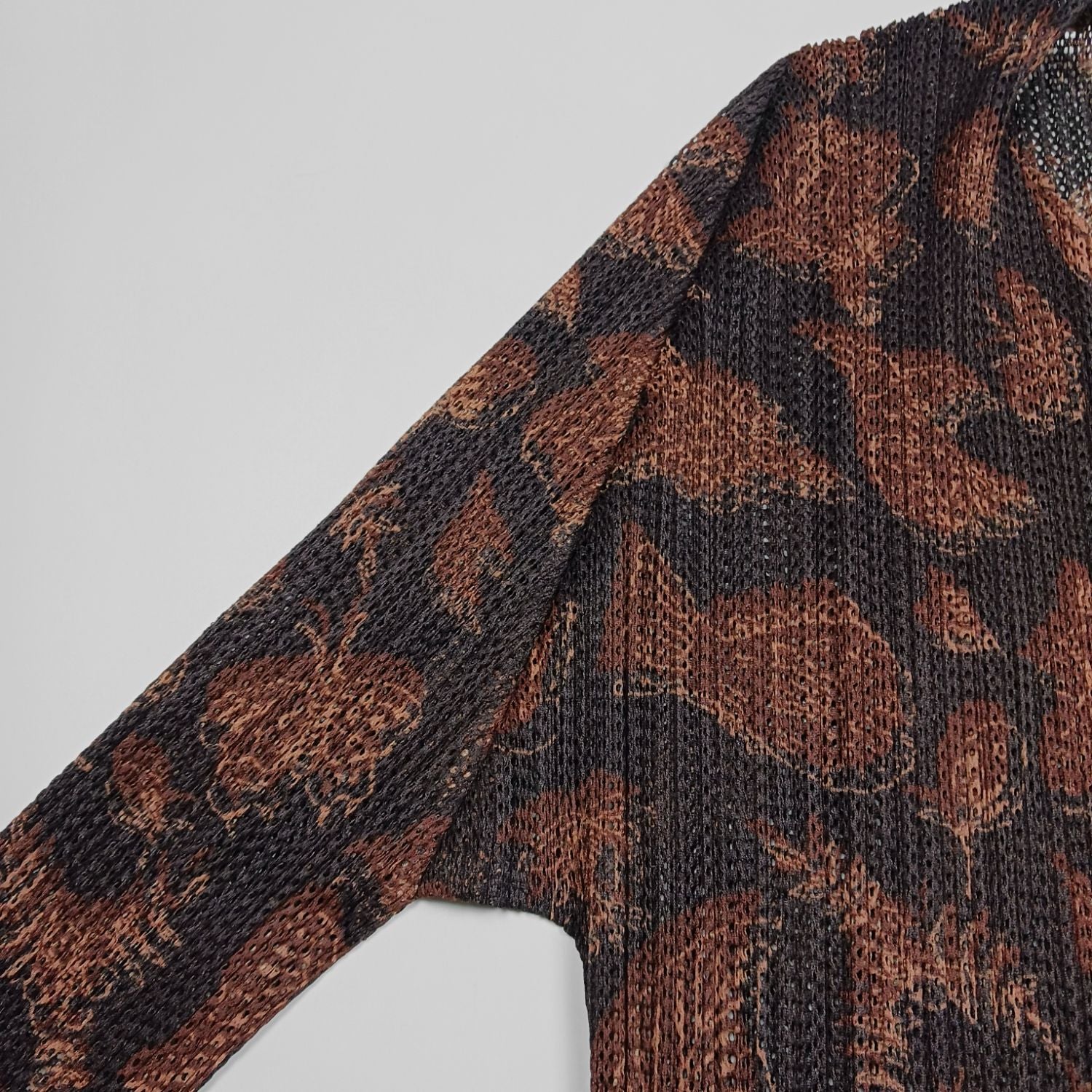 ISSEY MIYAKE PLEATS PLEASE プリーズプリーズ 総柄 カーディガン L３