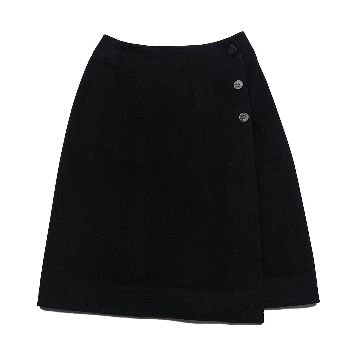 CHANEL シャネル ラップスカート カシミヤ100％ ブラック 36