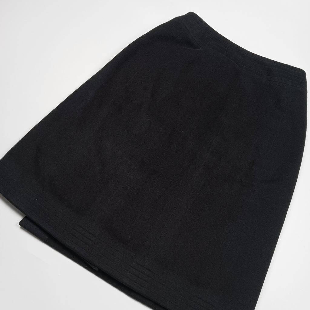CHANEL シャネル ラップスカート カシミヤ100％ ブラック 36