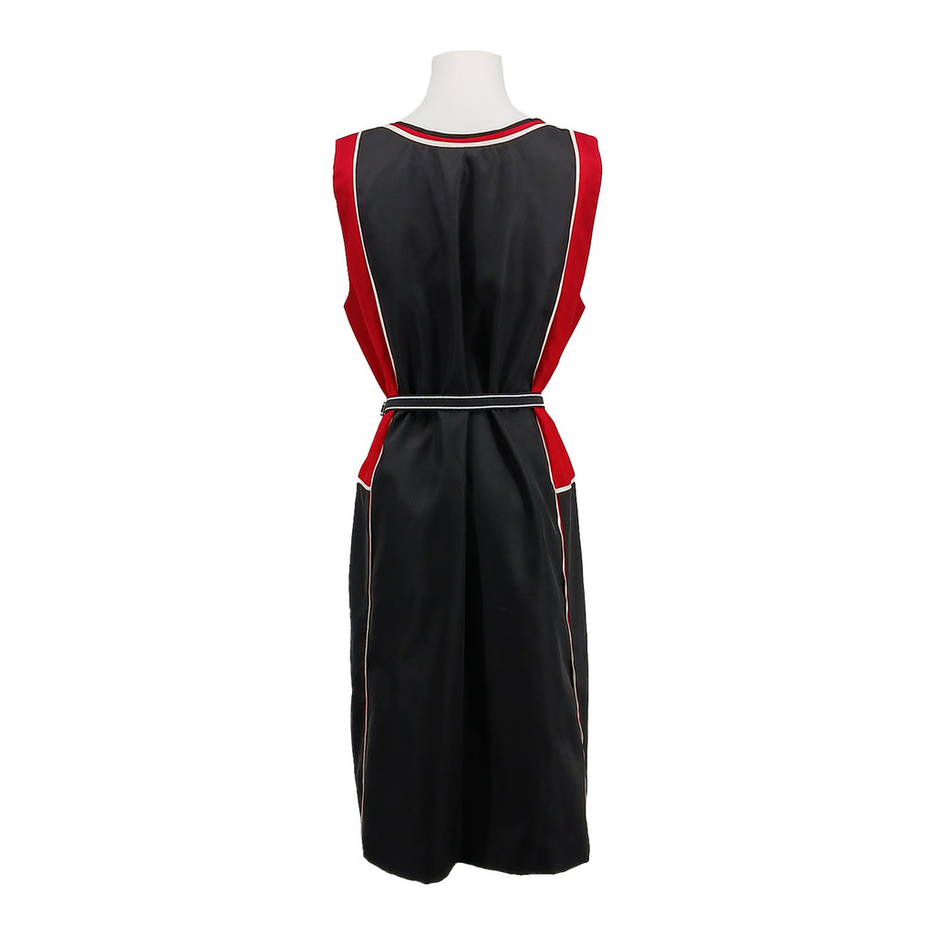 PRADA プラダ リナイロン ワンピース レッド×ブラック 38S