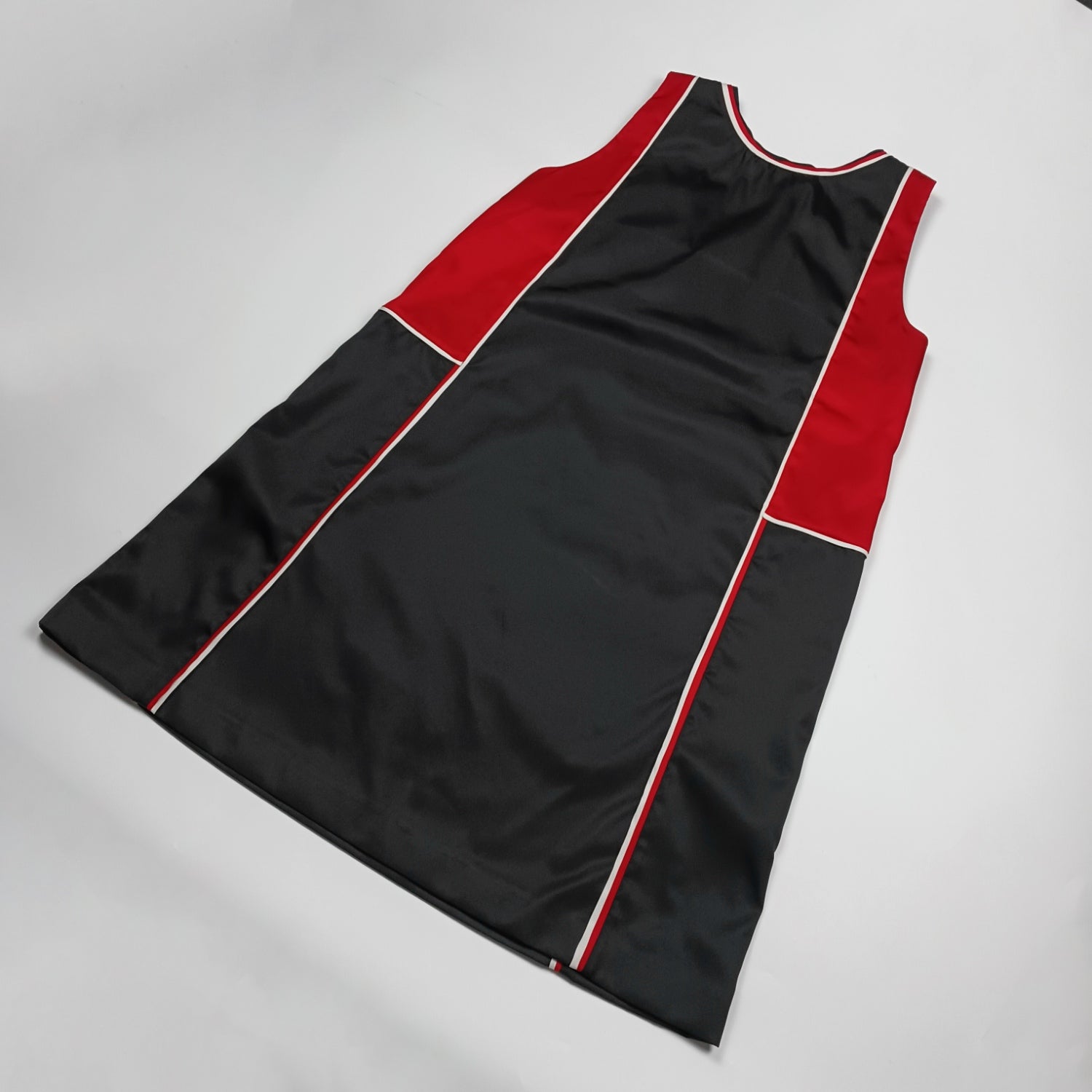 PRADA プラダ リナイロン ワンピース レッド×ブラック 38S