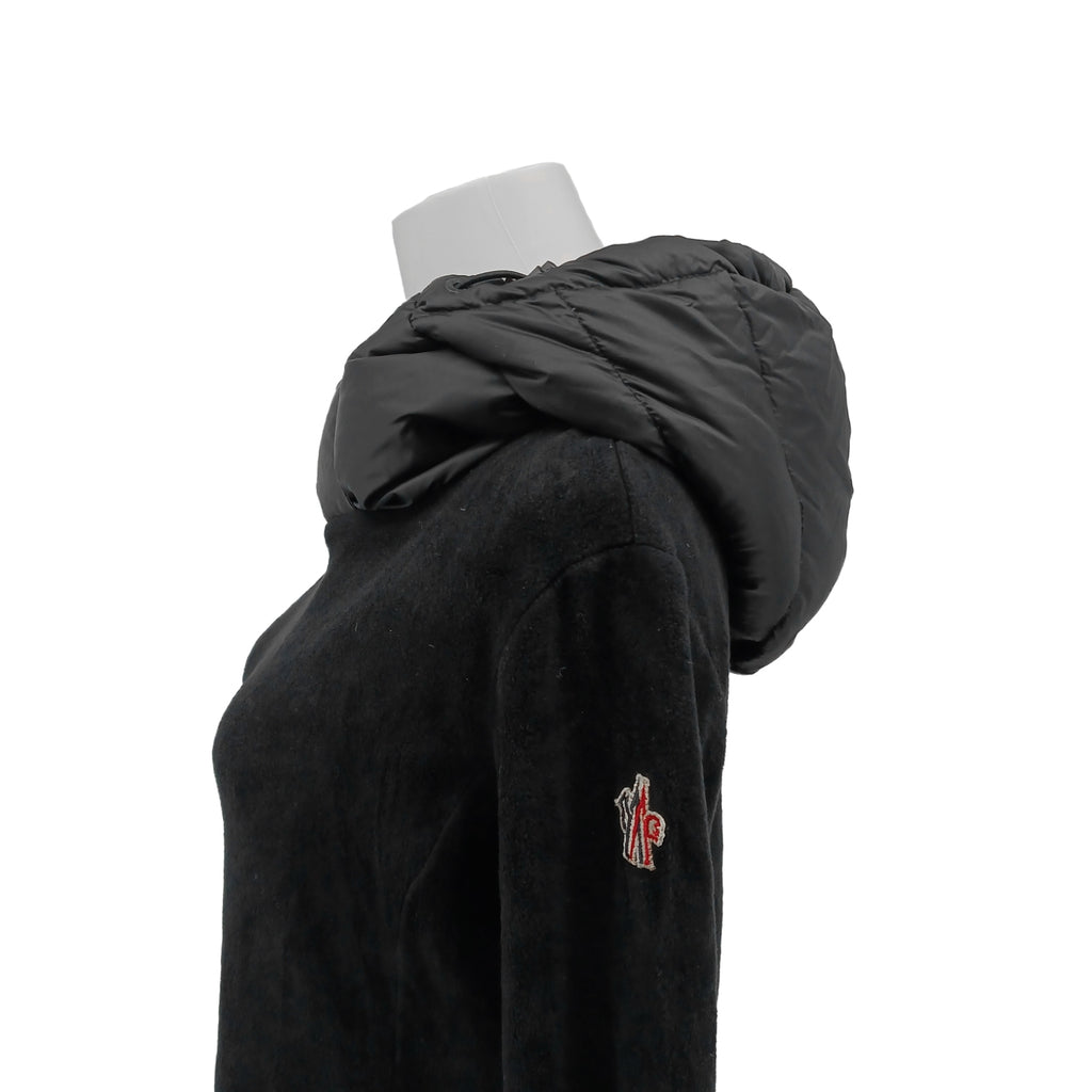MONCLER モンクレール フーディー切替プルオーバー フリース ブラック L