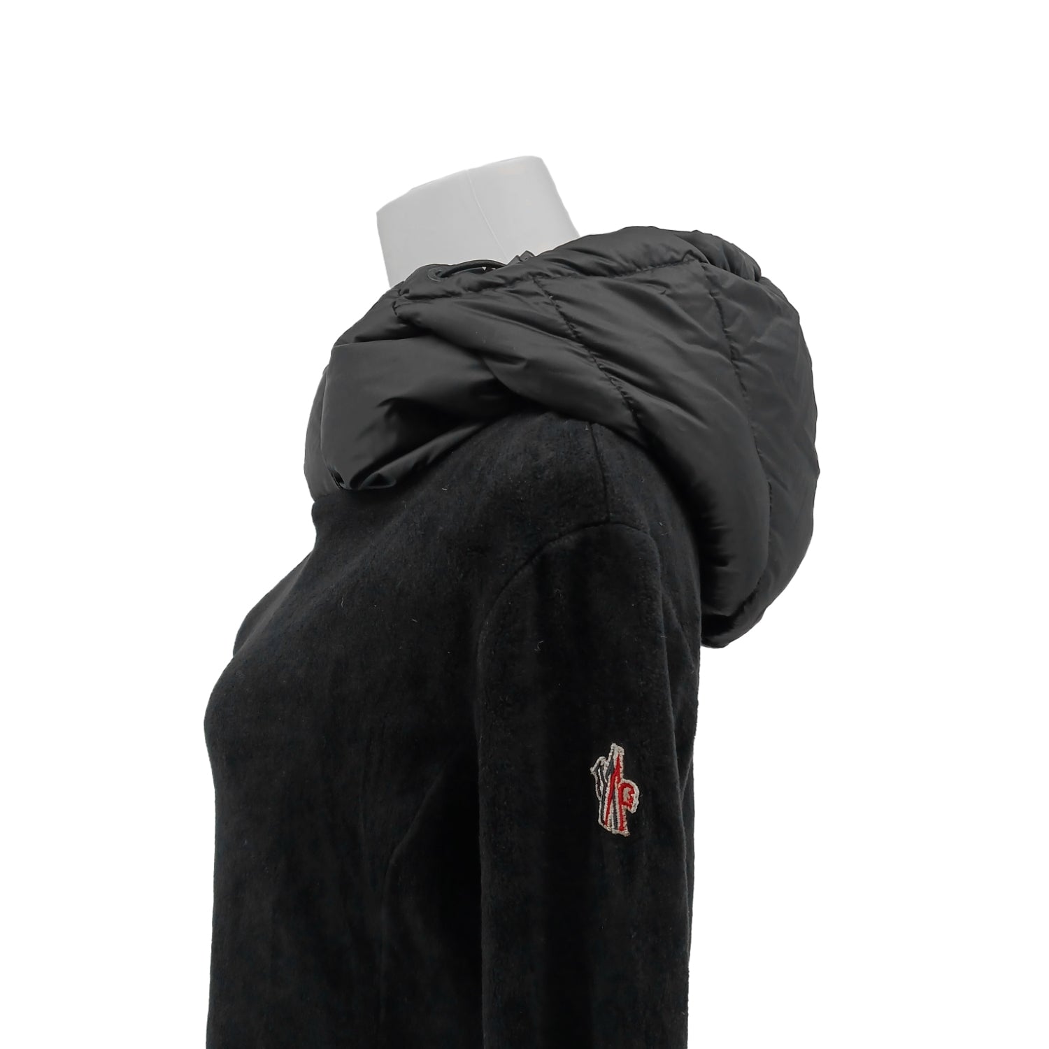 MONCLER モンクレール フーディー切替プルオーバー フリース ブラック L