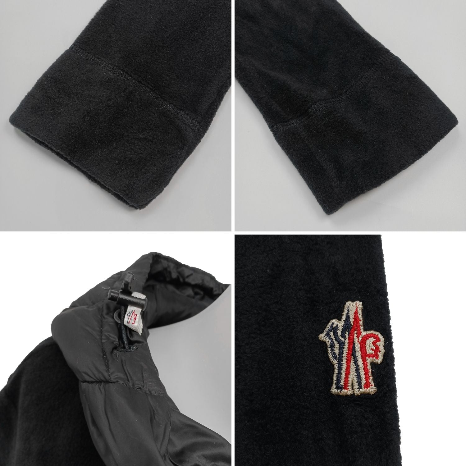 MONCLER モンクレール フーディー切替プルオーバー フリース ブラック L
