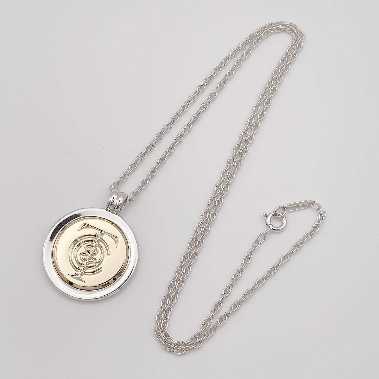 新品仕上済Tiffany&Co. T&Cコイン コンビ ネックレス SV925 750