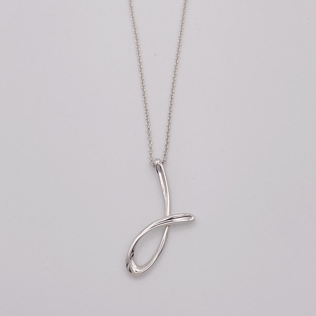 美品 Tiffany&Co. ティファニー レターJ イニシャル ネックレス 925