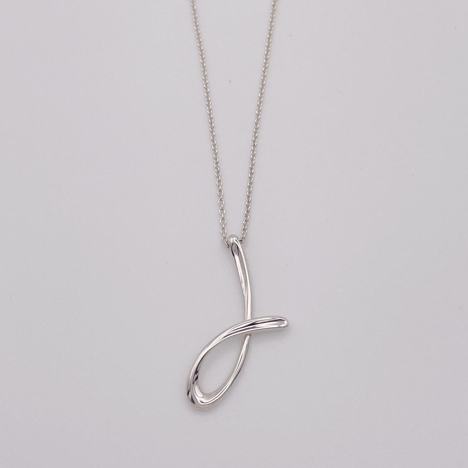 美品 Tiffany&Co. ティファニー レターJ イニシャル ネックレス 925