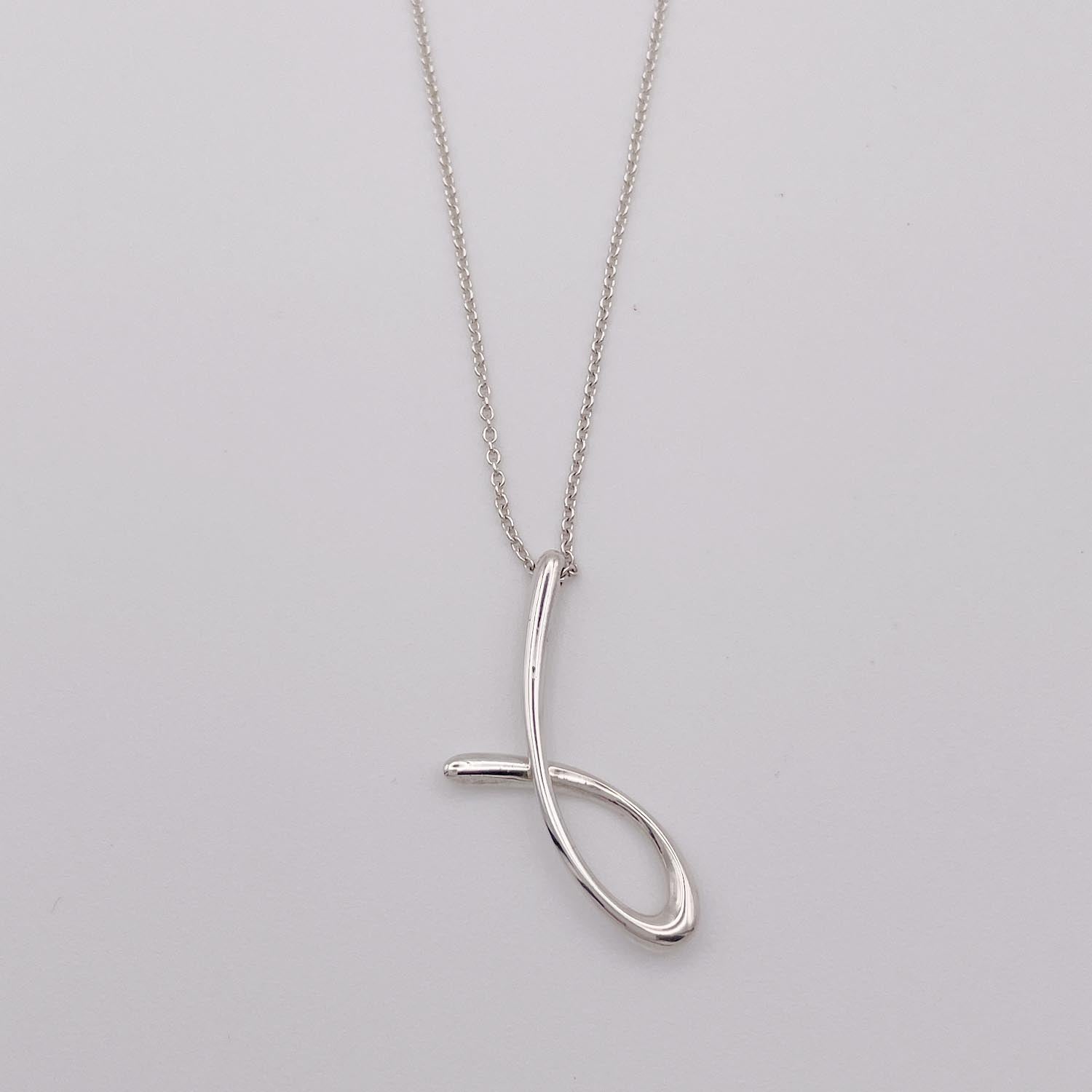 美品 Tiffany&Co. ティファニー レターJ イニシャル ネックレス 925