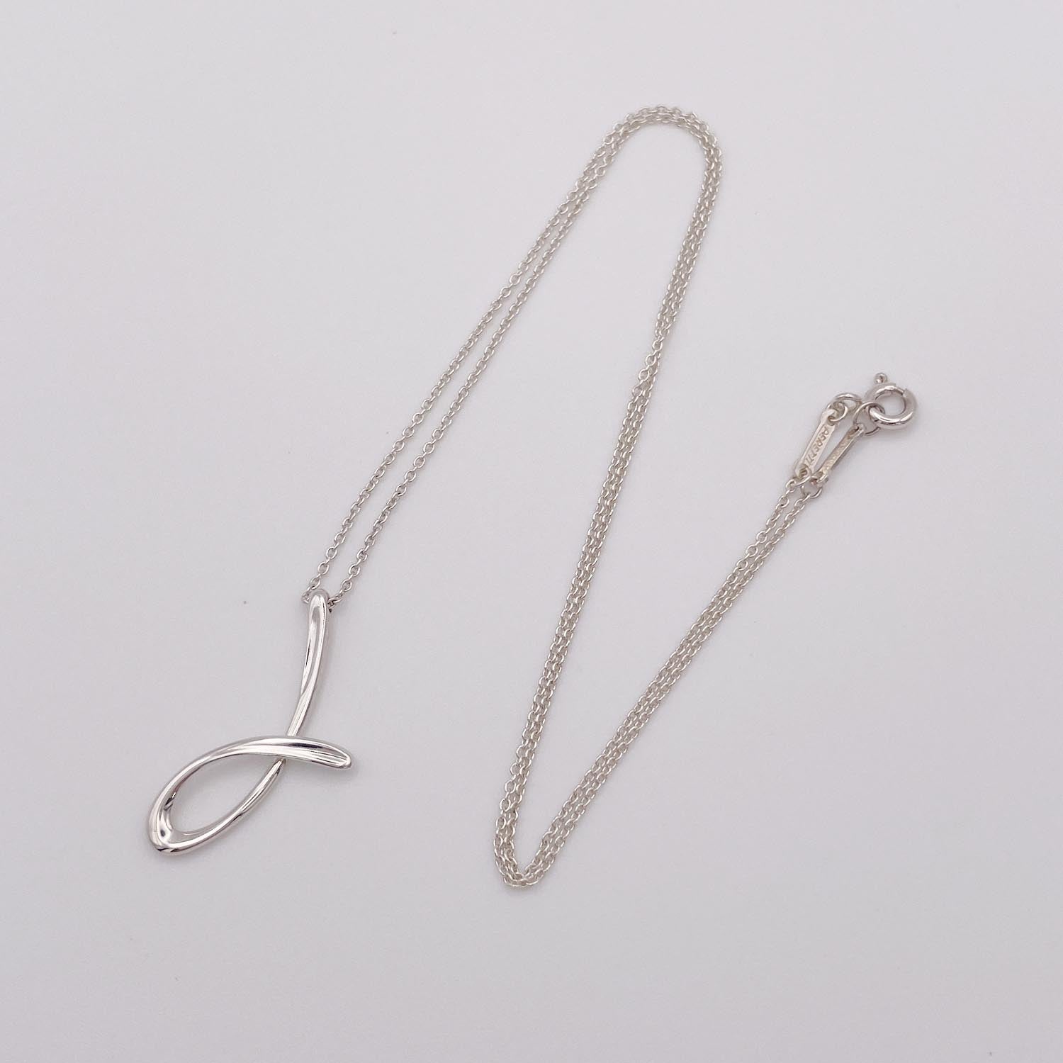 美品 Tiffany&Co. ティファニー レターJ イニシャル ネックレス 925