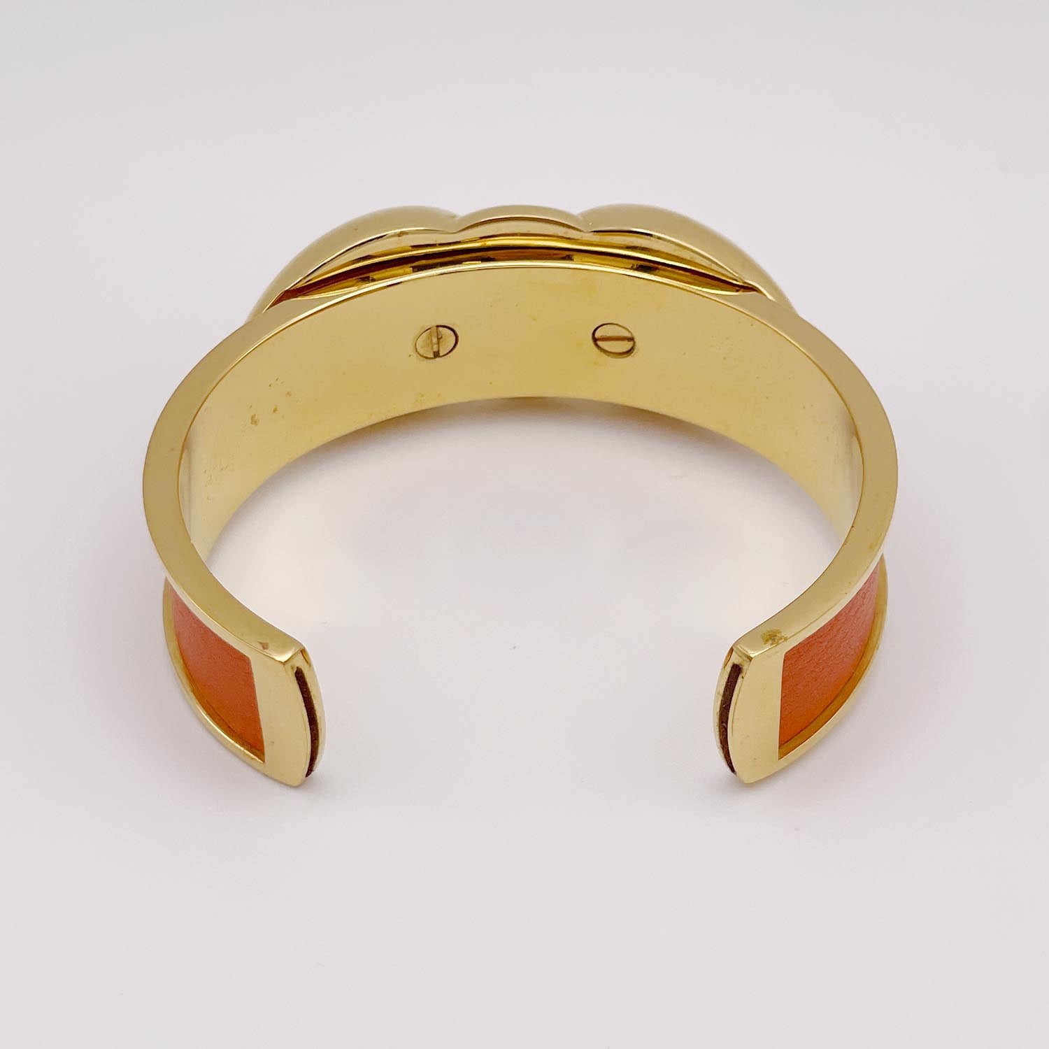 HERMES エルメス カフバングル メタル×レザー ブレスレット ヴィンテージ