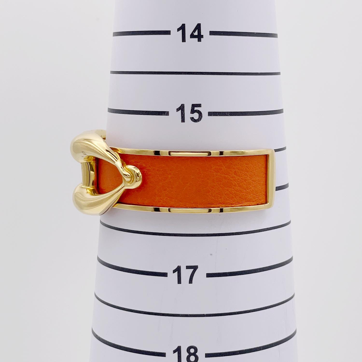 HERMES エルメス カフバングル メタル×レザー ブレスレット ヴィンテージ