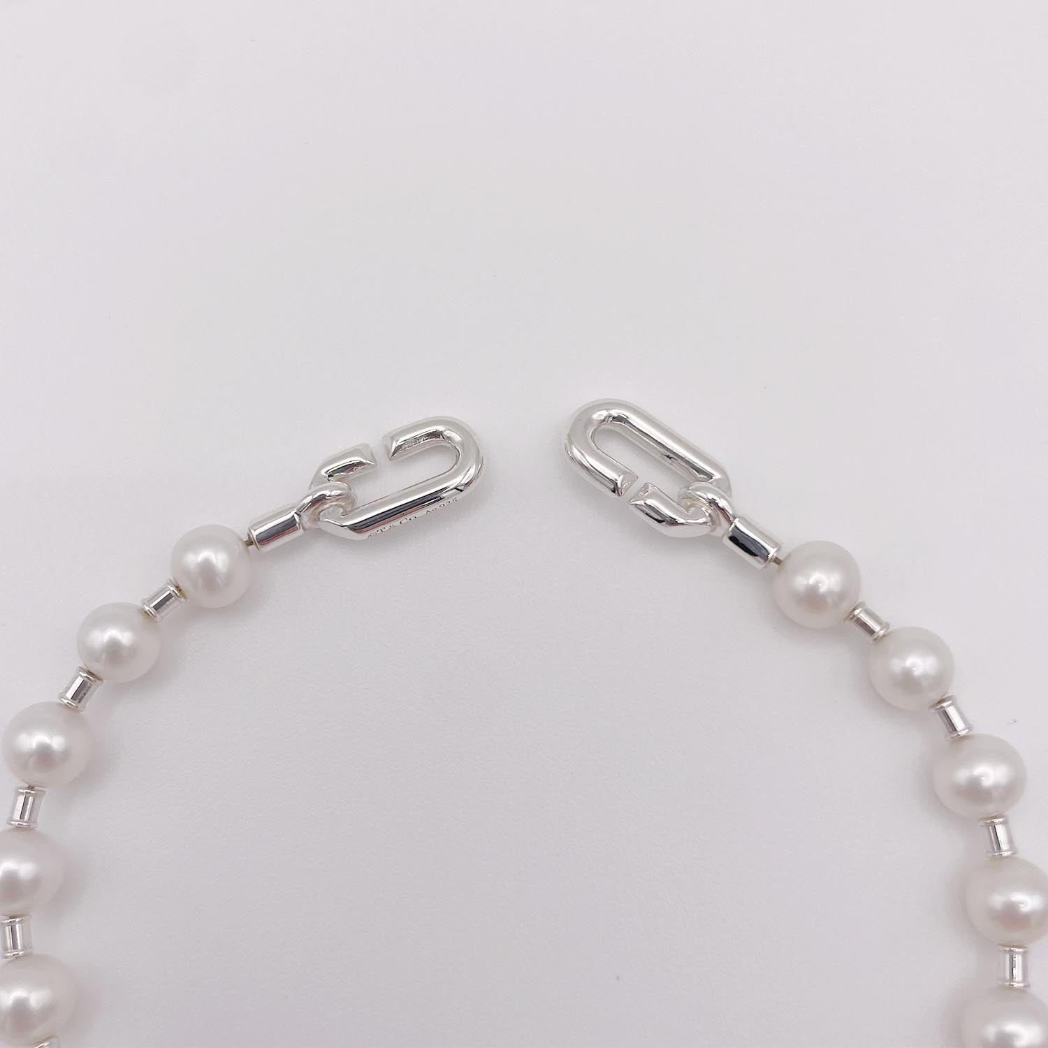 新品仕上済 Tiffany&Co. ティファニー ハードウェア パール ブレスレット 9.2g 925