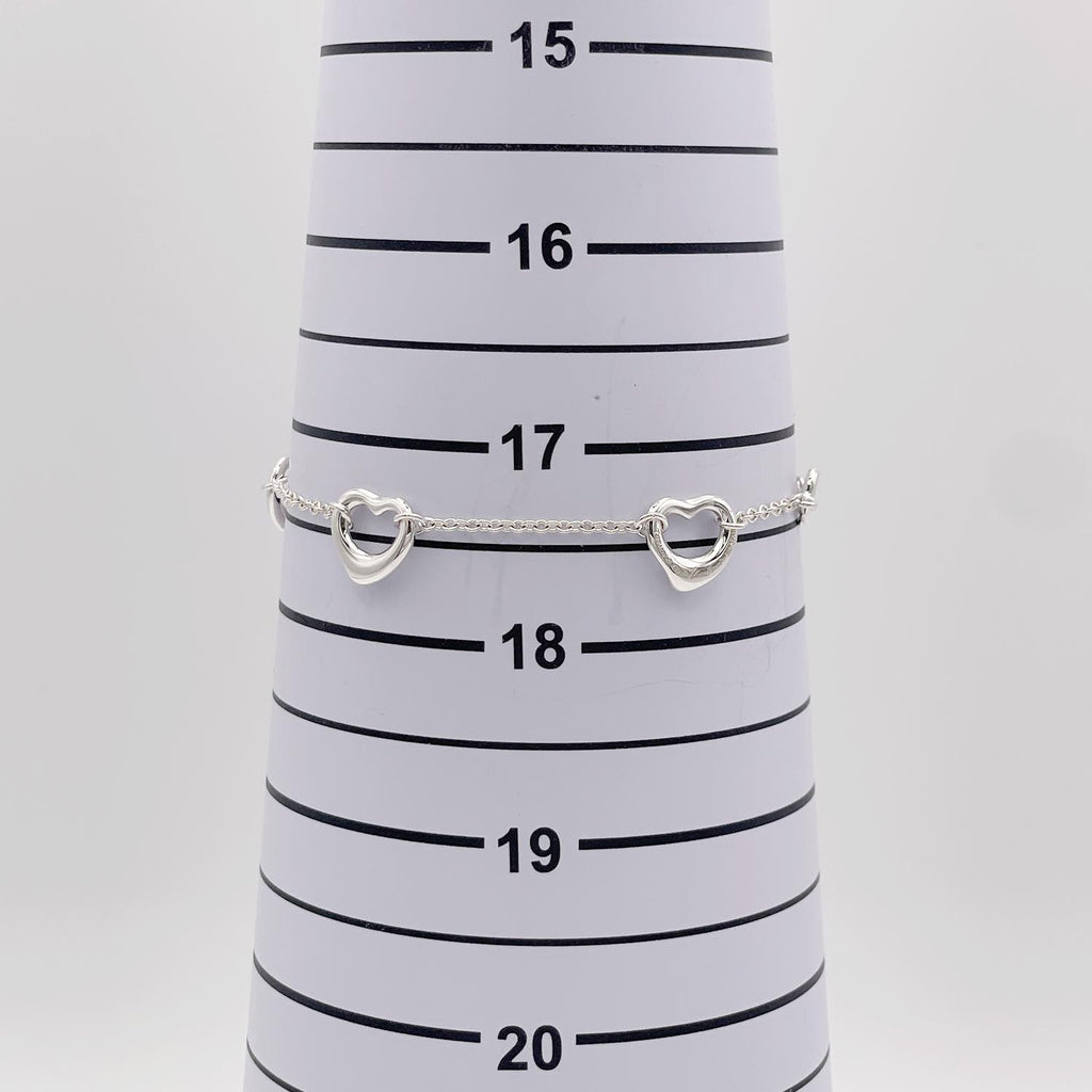 美品 Tiffany&Co. ティファニー パールバイ ザ ヤード オープン ハート ブレスレット 925