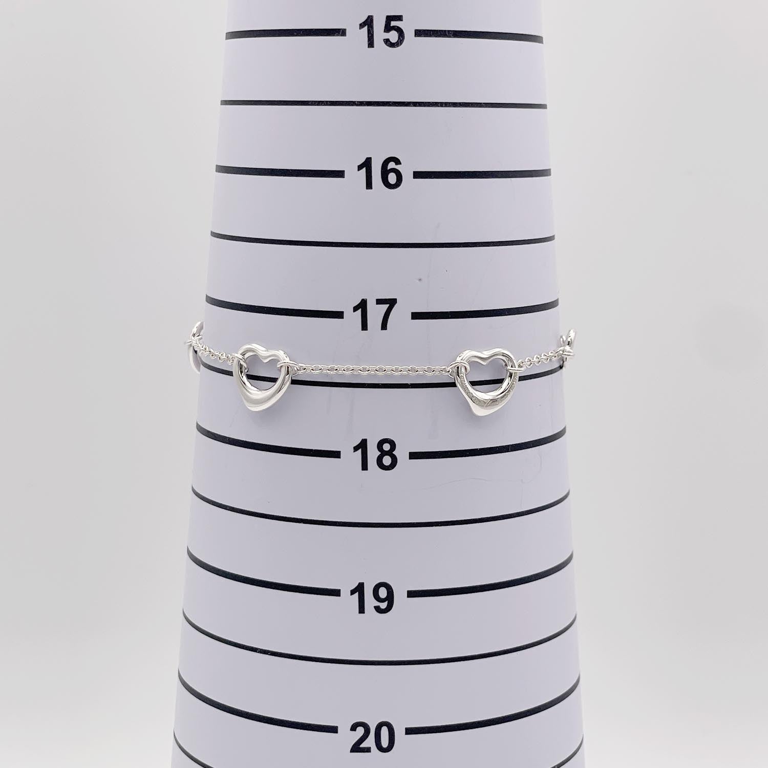 美品 Tiffany&Co. ティファニー パールバイ ザ ヤード オープン ハート ブレスレット 925
