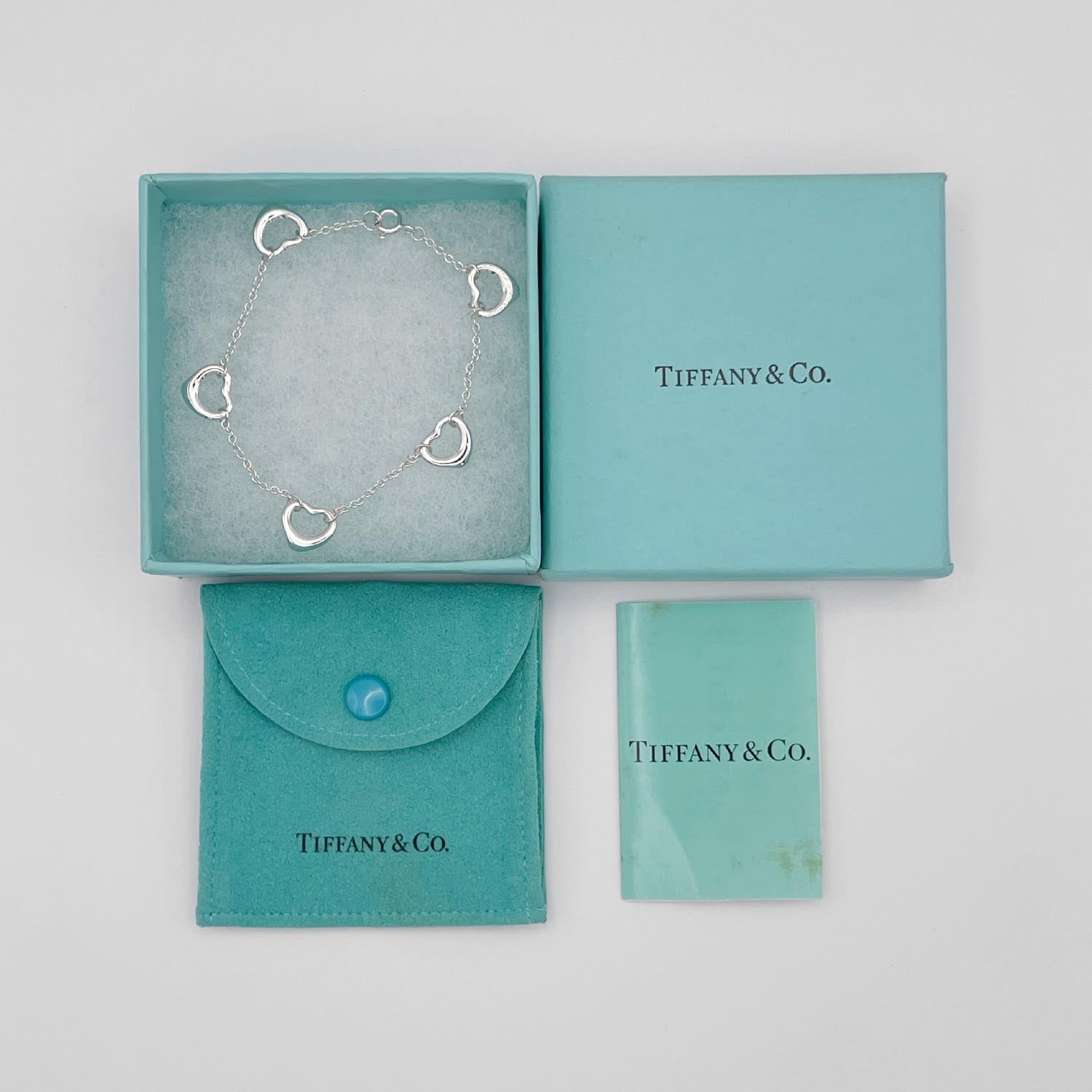 美品 Tiffany&Co. ティファニー パールバイ ザ ヤード オープン ハート ブレスレット 925