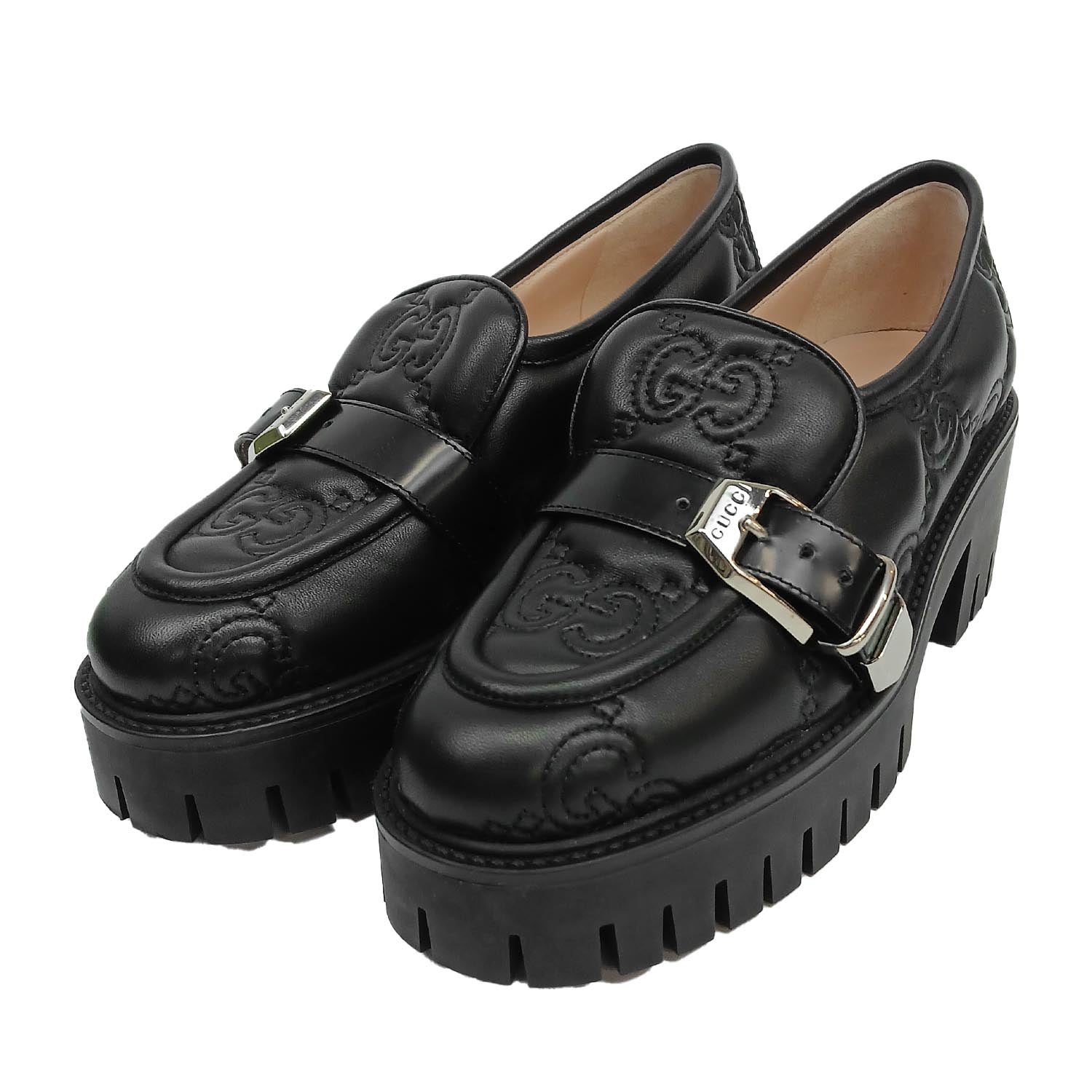 美品 GUCCI グッチ GGマテラッセ 厚底ローファー サイズ36 モカシン レディース