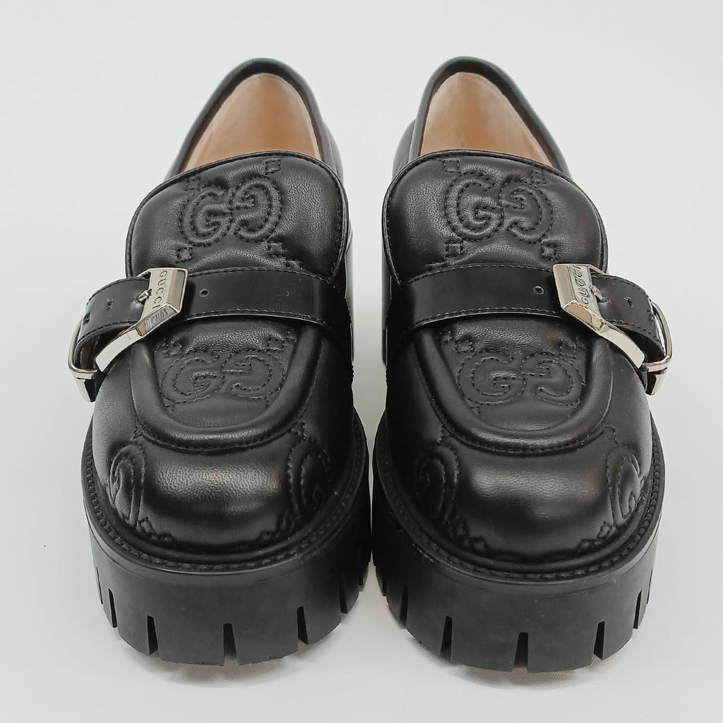 美品 GUCCI グッチ GGマテラッセ 厚底ローファー サイズ36 モカシン レディース