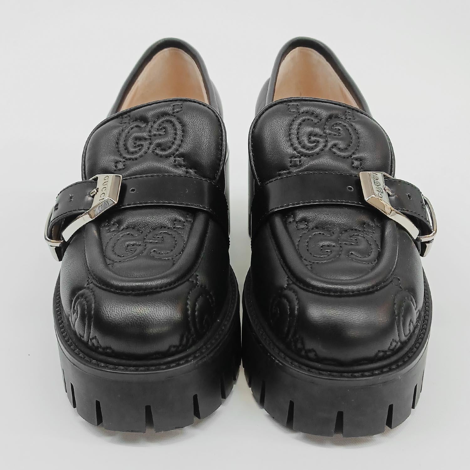 美品 GUCCI グッチ GGマテラッセ 厚底ローファー サイズ36 モカシン レディース