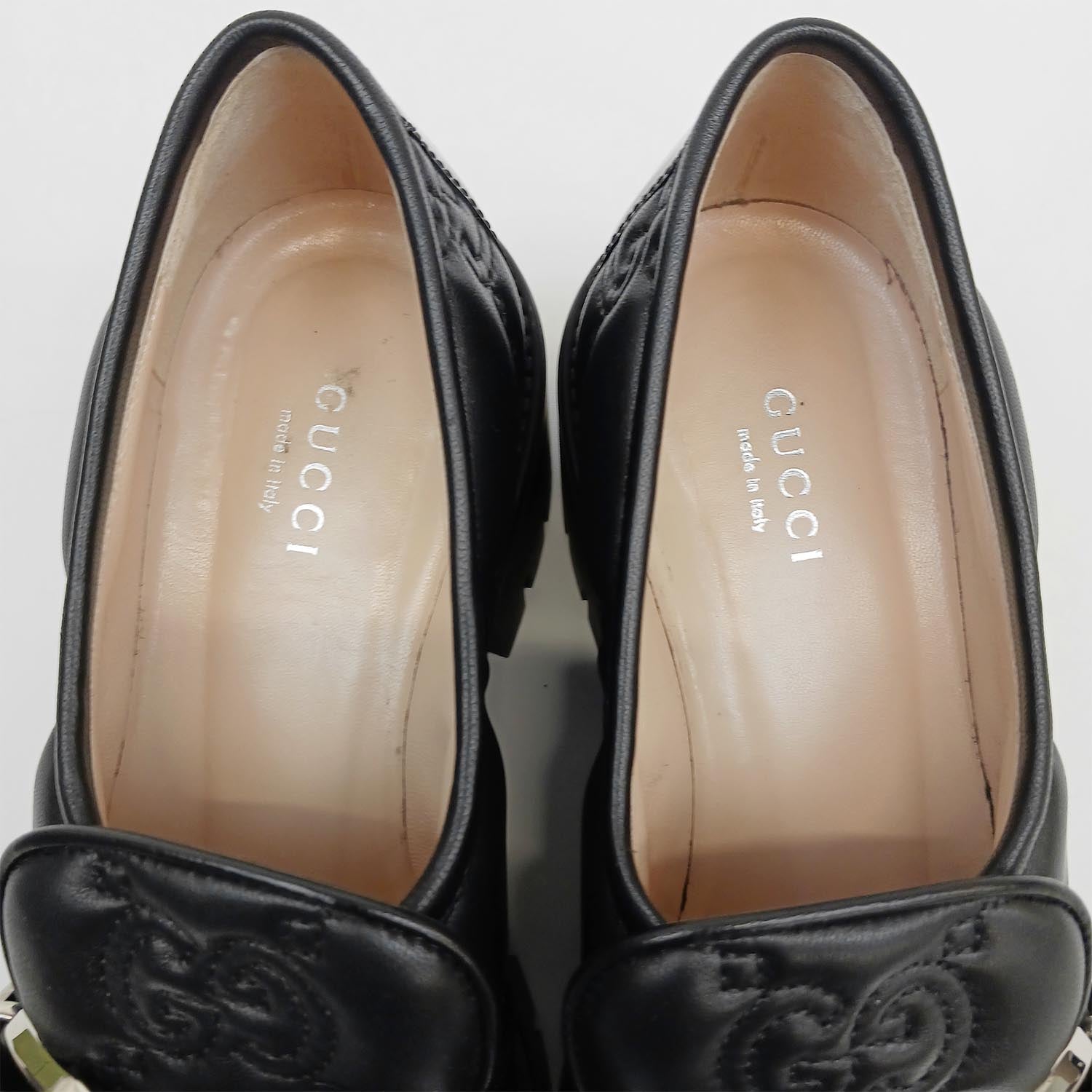 美品 GUCCI グッチ GGマテラッセ 厚底ローファー サイズ36 モカシン レディース