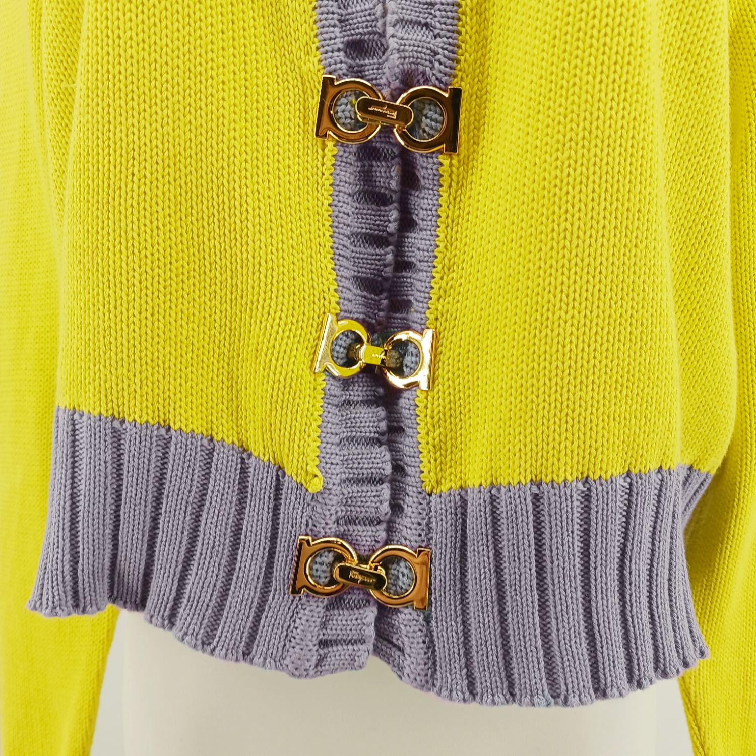 Salvatore Ferragamo フェラガモ カーディガン イエロー L レディース