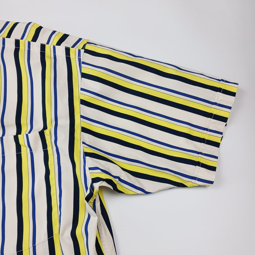 VERSACE JEANS COUTURE ベルサーチジーンズ 半袖 ストライプシャツ マルチカラー M