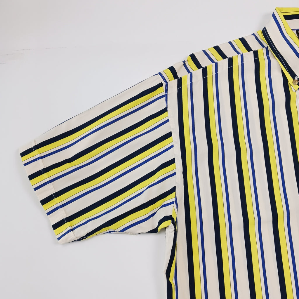 VERSACE JEANS COUTURE ベルサーチジーンズ 半袖 ストライプシャツ マルチカラー M