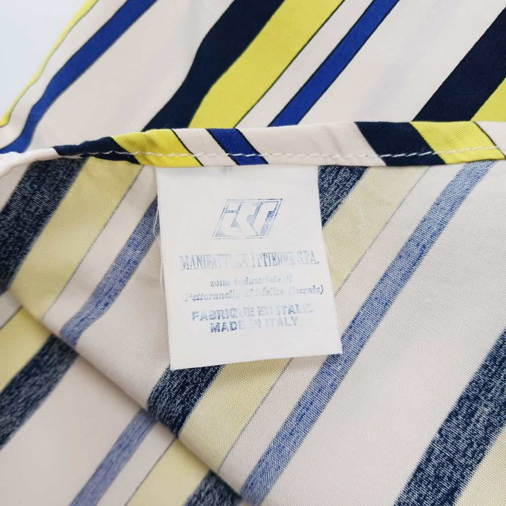 VERSACE JEANS COUTURE ベルサーチジーンズ 半袖 ストライプシャツ マルチカラー M